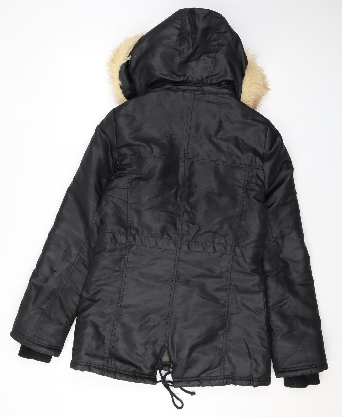 ROXY Womens Black Rain Coat Coat Size S Zip