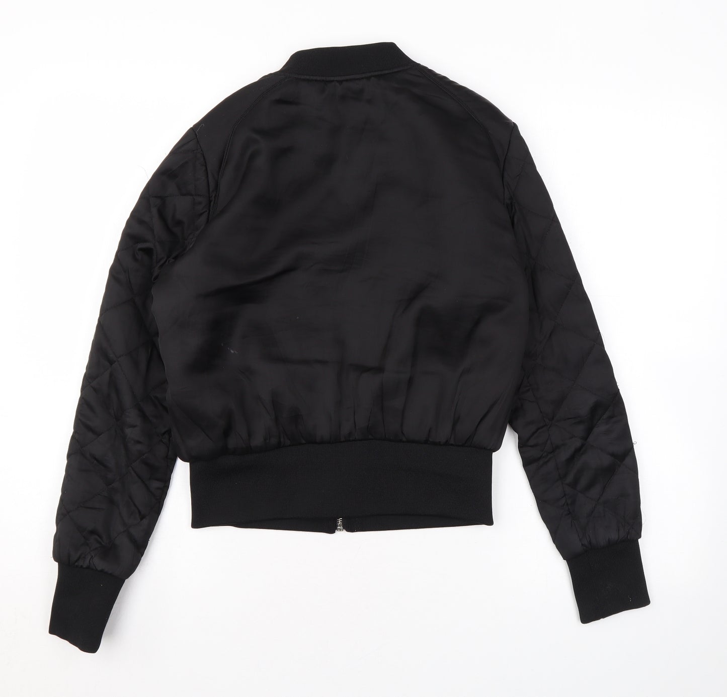 Divided by H&M Womens Black Bomber Jacket Jacket Size 8 Zip