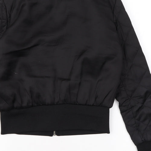 Divided by H&M Womens Black Bomber Jacket Jacket Size 8 Zip