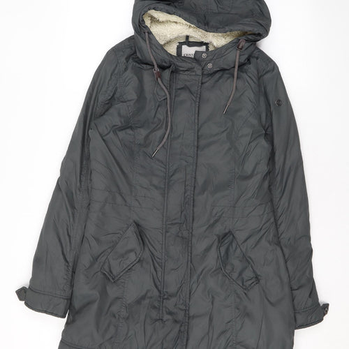 Censured Womens Grey Rain Coat Coat Size XS Zip