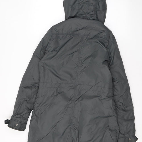 Censured Womens Grey Rain Coat Coat Size XS Zip