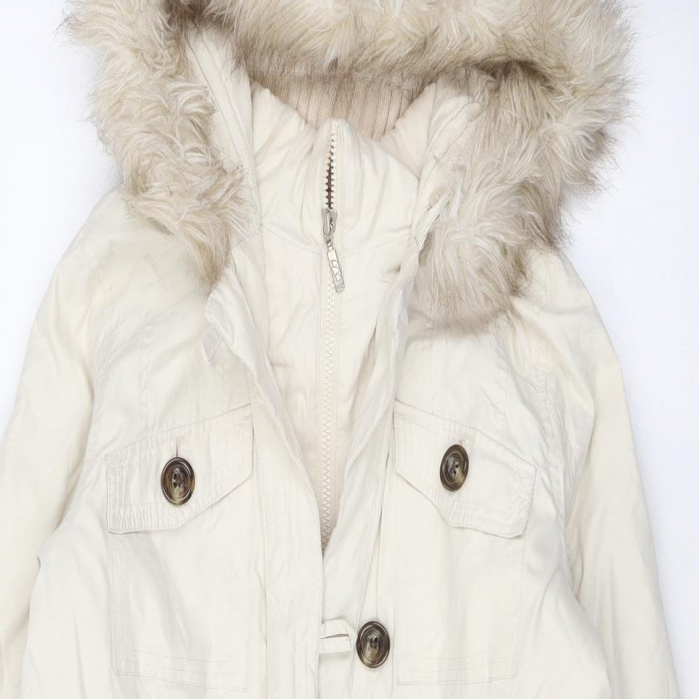 Per Una Womens Beige Rain Coat Coat Size S Zip