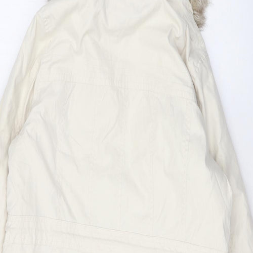 Per Una Womens Beige Rain Coat Coat Size S Zip