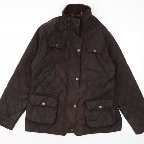 Rydale Womens Brown Quilted Coat Size 14 Zip