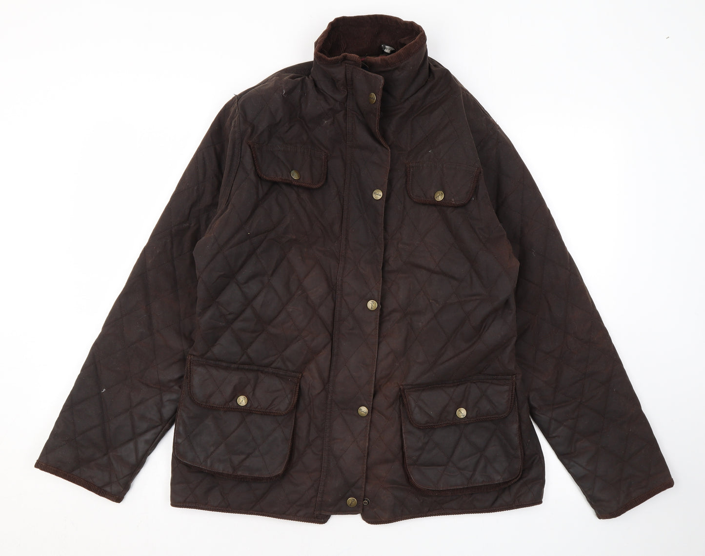 Rydale Womens Brown Quilted Coat Size 14 Zip
