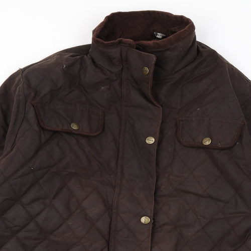 Rydale Womens Brown Quilted Coat Size 14 Zip
