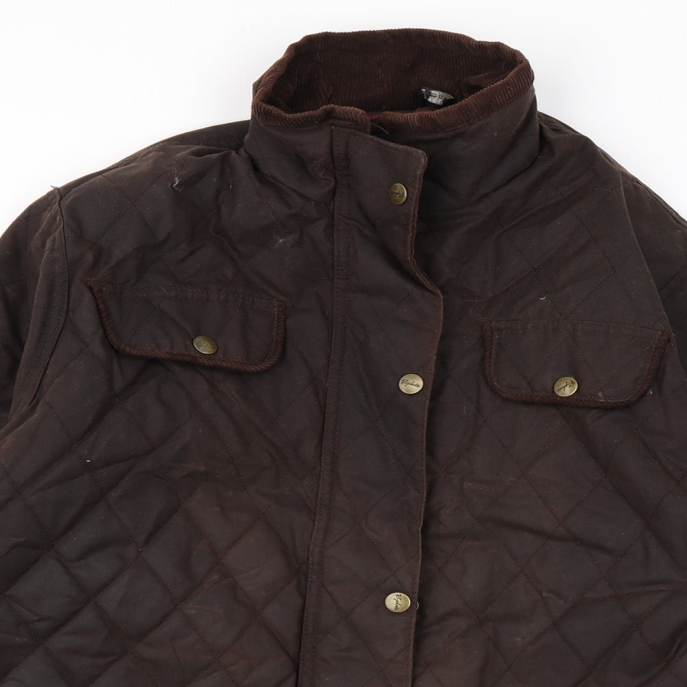 Rydale Womens Brown Quilted Coat Size 14 Zip