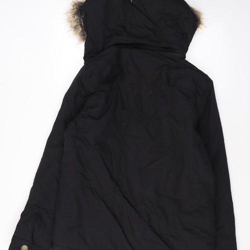 Native Youth Womens Black Rain Coat Coat Size M Zip