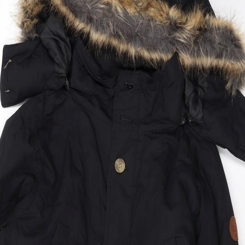 Native Youth Womens Black Rain Coat Coat Size M Zip