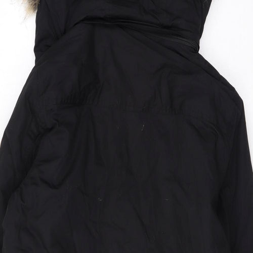 Native Youth Womens Black Rain Coat Coat Size M Zip
