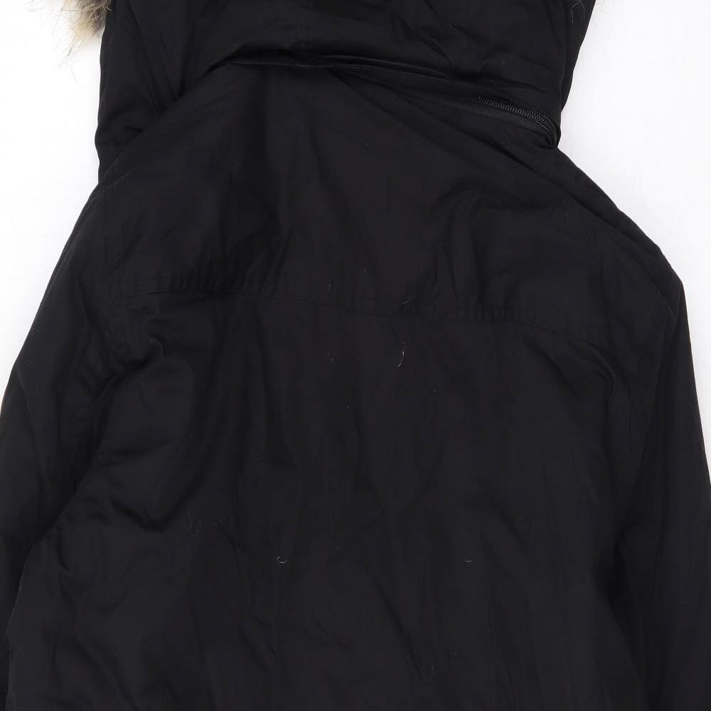 Native Youth Womens Black Rain Coat Coat Size M Zip