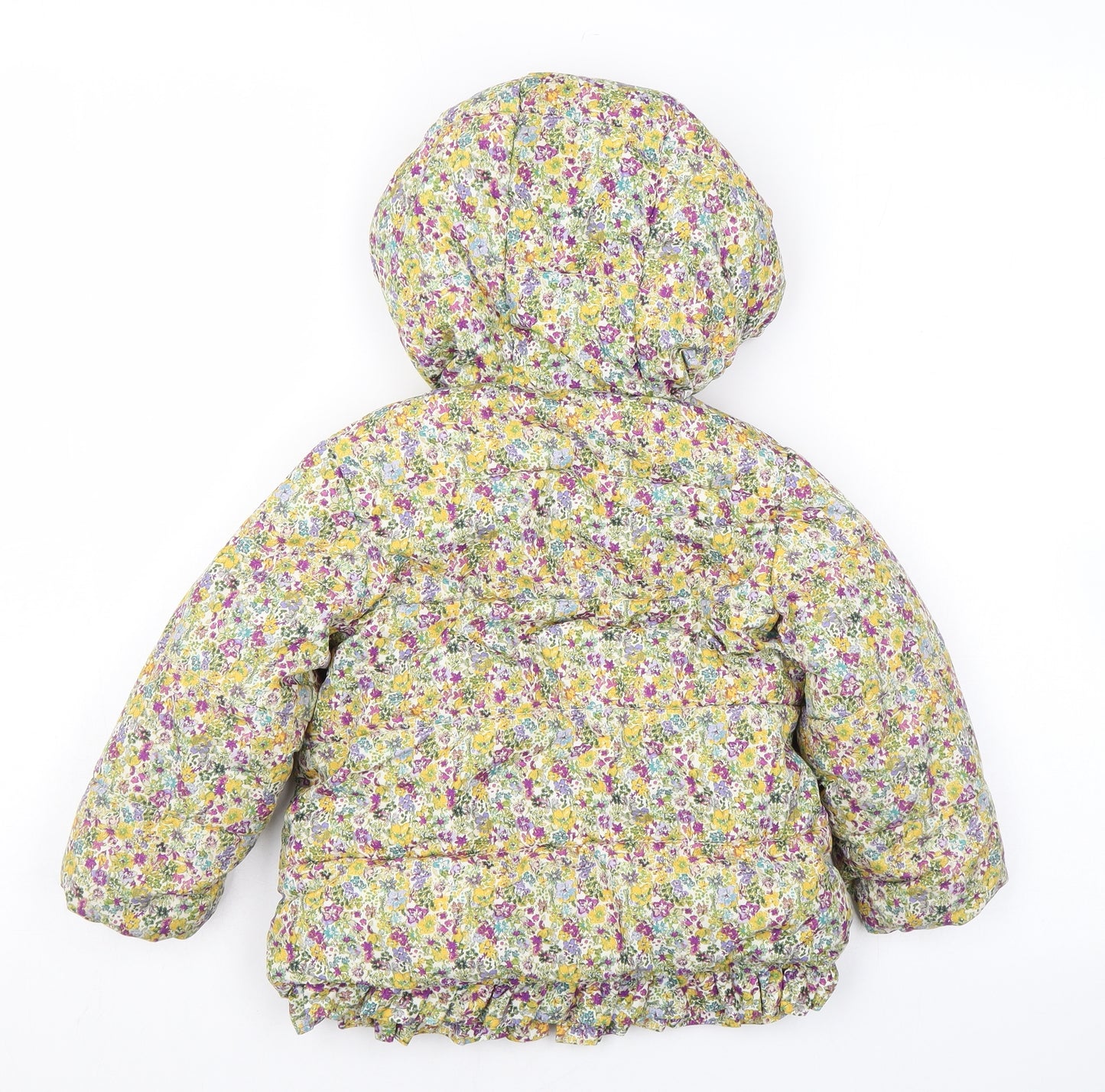 NEXT Girls Multicoloured Floral Puffer Jacket Coat Size 12-18 Months Zip