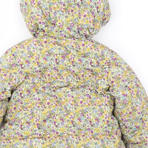 NEXT Girls Multicoloured Floral Puffer Jacket Coat Size 12-18 Months Zip