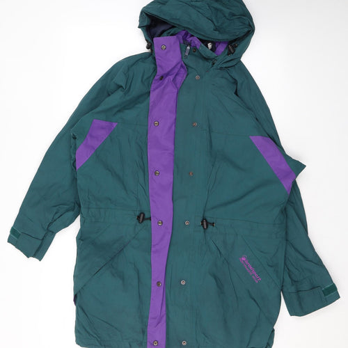 Bradsport Womens Green Rain Coat Coat Size 12 Zip