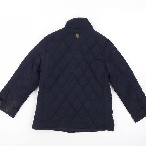 Zara Girls Blue Quilted Coat Size 5 Years Zip