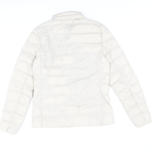 Marks and Spencer Womens Beige Puffer Jacket Coat Size 8 Zip