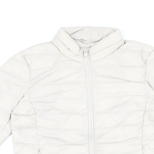 Marks and Spencer Womens Beige Puffer Jacket Coat Size 8 Zip