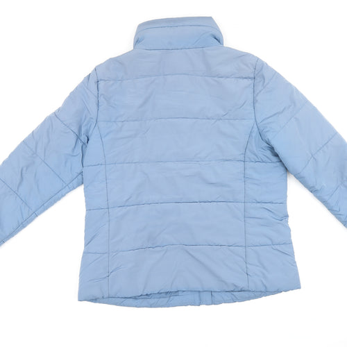 Marks and Spencer Womens Blue Puffer Jacket Coat Size 14 Zip