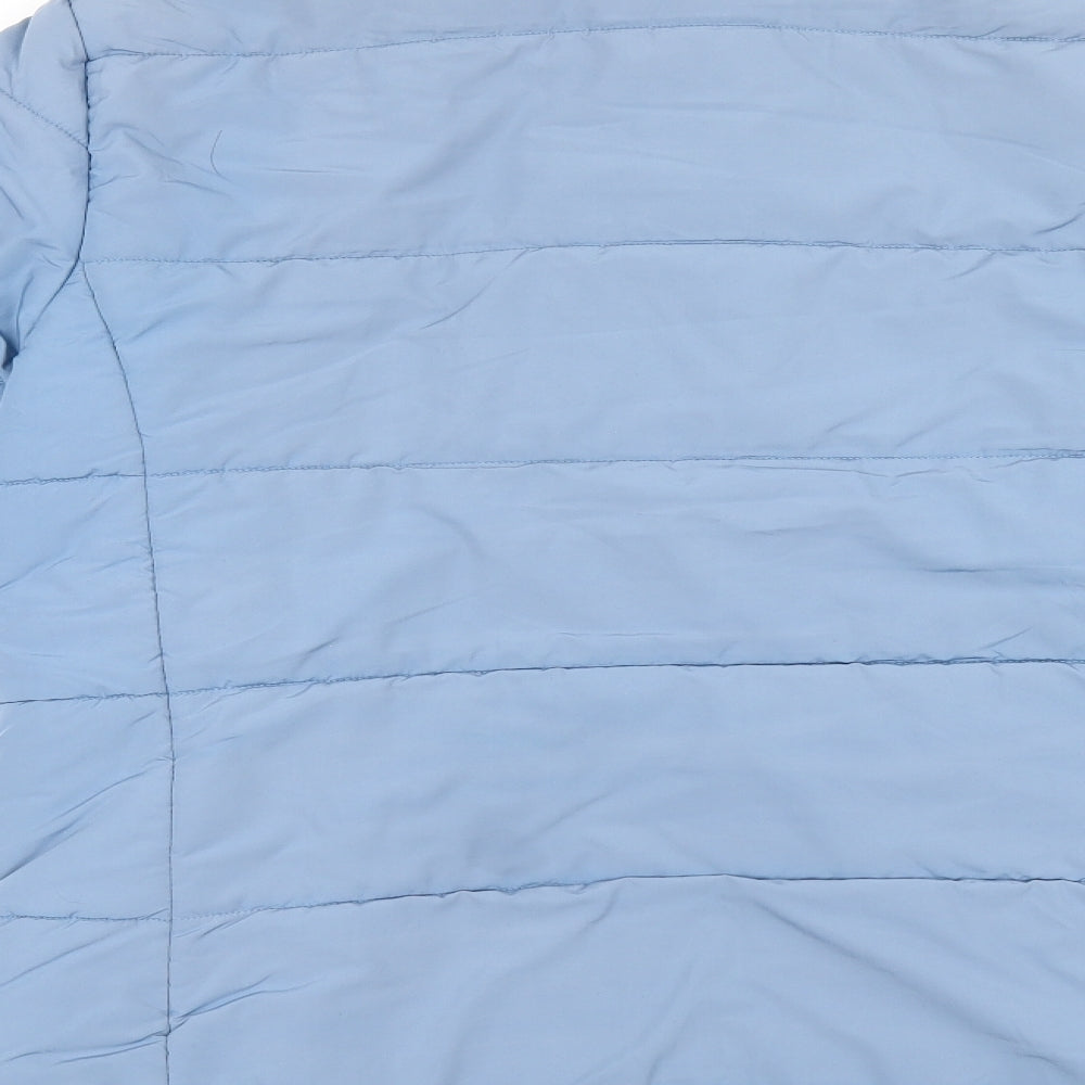 Marks and Spencer Womens Blue Puffer Jacket Coat Size 14 Zip