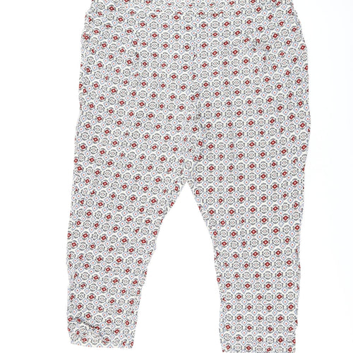 Marks and Spencer Womens Multicoloured Geometric Viscose Cropped Trousers Size 22 L24.5 in Regular