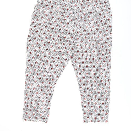 Marks and Spencer Womens Multicoloured Geometric Viscose Cropped Trousers Size 22 L24.5 in Regular