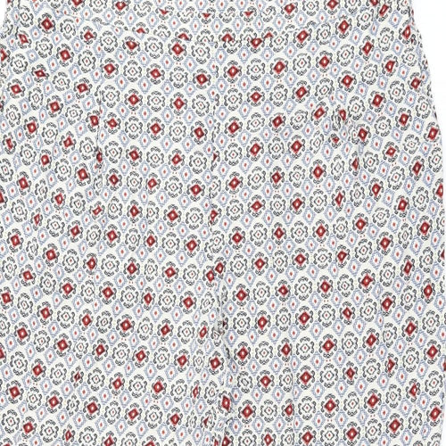 Marks and Spencer Womens Multicoloured Geometric Viscose Cropped Trousers Size 22 L24.5 in Regular