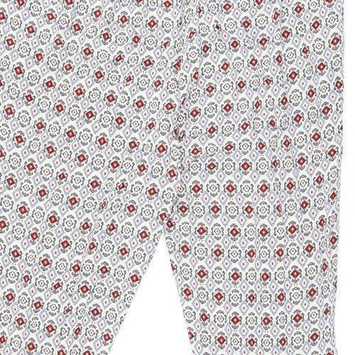 Marks and Spencer Womens Multicoloured Geometric Viscose Cropped Trousers Size 22 L24.5 in Regular