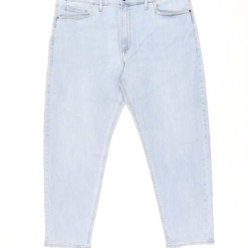 Marks and Spencer Womens Blue Cotton Skinny Jeans Size 40 in L29 in Regular Zip