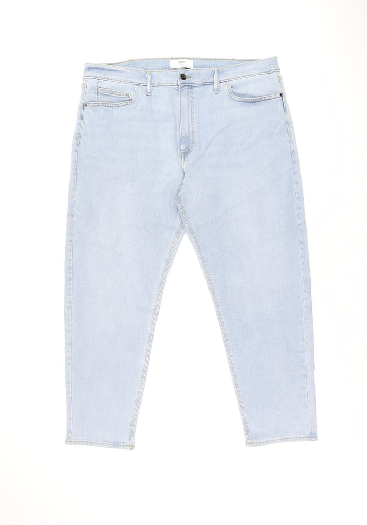 Marks and Spencer Womens Blue Cotton Skinny Jeans Size 40 in L29 in Regular Zip