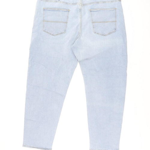 Marks and Spencer Womens Blue Cotton Skinny Jeans Size 40 in L29 in Regular Zip