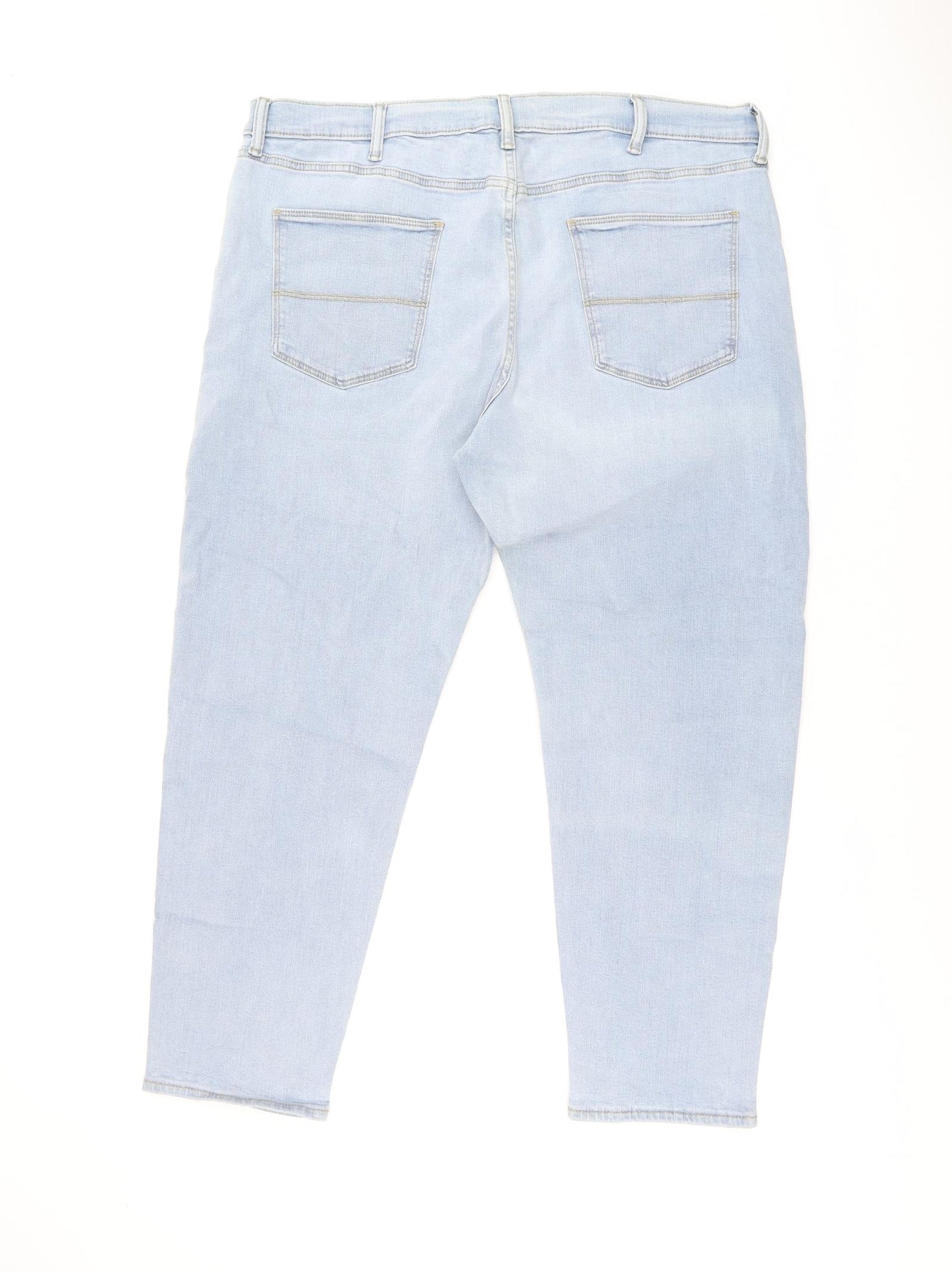 Marks and Spencer Womens Blue Cotton Skinny Jeans Size 40 in L29 in Regular Zip
