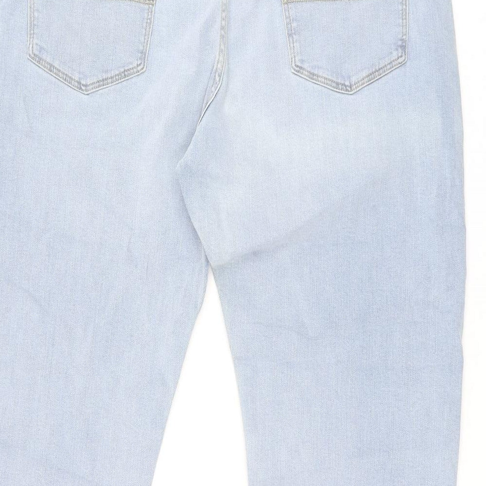 Marks and Spencer Womens Blue Cotton Skinny Jeans Size 40 in L29 in Regular Zip
