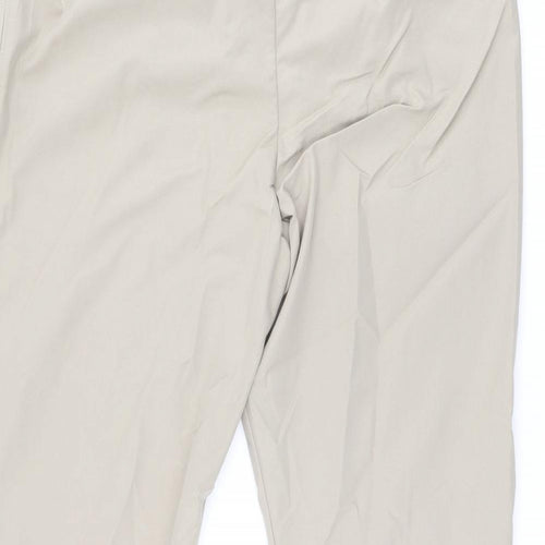 Marks and Spencer Womens Brown Cotton Chino Trousers Size 18 L27 in Regular Zip