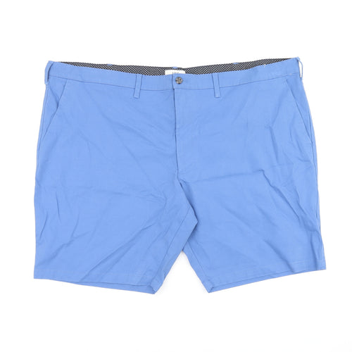 Marks and Spencer Mens Blue Cotton Bermuda Shorts Size 48 in L9 in Regular Zip