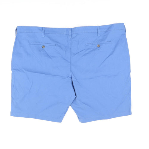 Marks and Spencer Mens Blue Cotton Bermuda Shorts Size 48 in L9 in Regular Zip