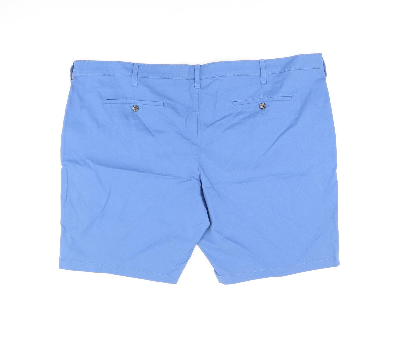 Marks and Spencer Mens Blue Cotton Bermuda Shorts Size 48 in L9 in Regular Zip