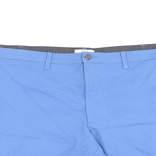 Marks and Spencer Mens Blue Cotton Bermuda Shorts Size 48 in L9 in Regular Zip