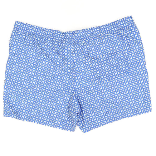 Marks and Spencer Mens Blue Geometric Polyester Bermuda Shorts Size 3XL Regular Drawstring - Swim Short