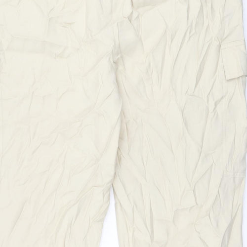 Marks and Spencer Womens Beige Modal Cargo Trousers Size 24 L26 in Regular Zip