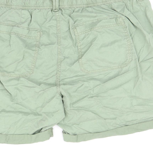 Marks and Spencer Womens Green Lyocell Cargo Shorts Size 24 L7 in Regular Zip