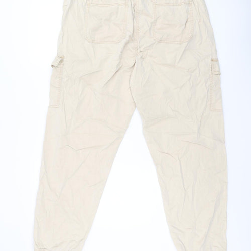 Marks and Spencer Womens Beige Lyocell Cargo Trousers Size 18 L29 in Regular Zip