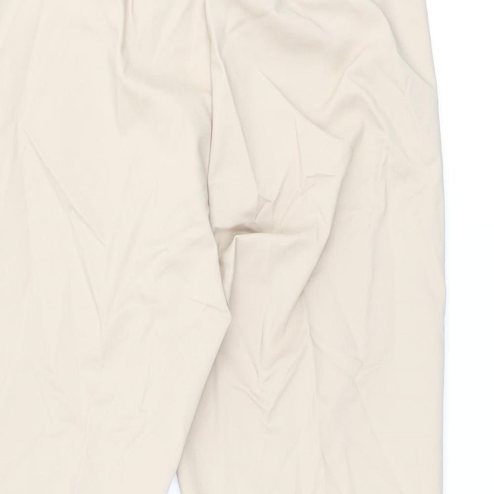Marks and Spencer Womens Beige Cotton Trousers Size 20 L21.5 in Regular Zip