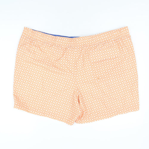 Marks and Spencer Mens Orange Geometric Polyester Bermuda Shorts Size 3XL Regular Drawstring - Swim Shorts
