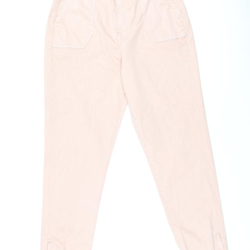 Marks and Spencer Womens Pink Cotton Tapered Jeans Size 16 L30.5 in Regular Zip