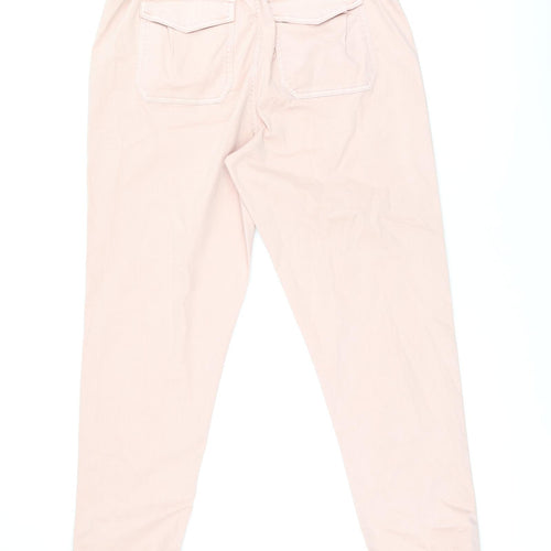 Marks and Spencer Womens Pink Cotton Tapered Jeans Size 16 L30.5 in Regular Zip