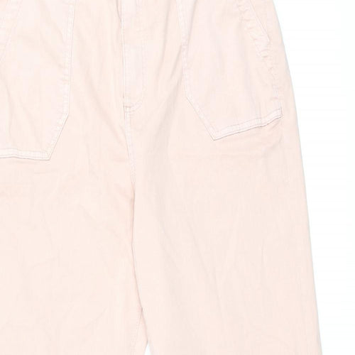 Marks and Spencer Womens Pink Cotton Tapered Jeans Size 16 L30.5 in Regular Zip