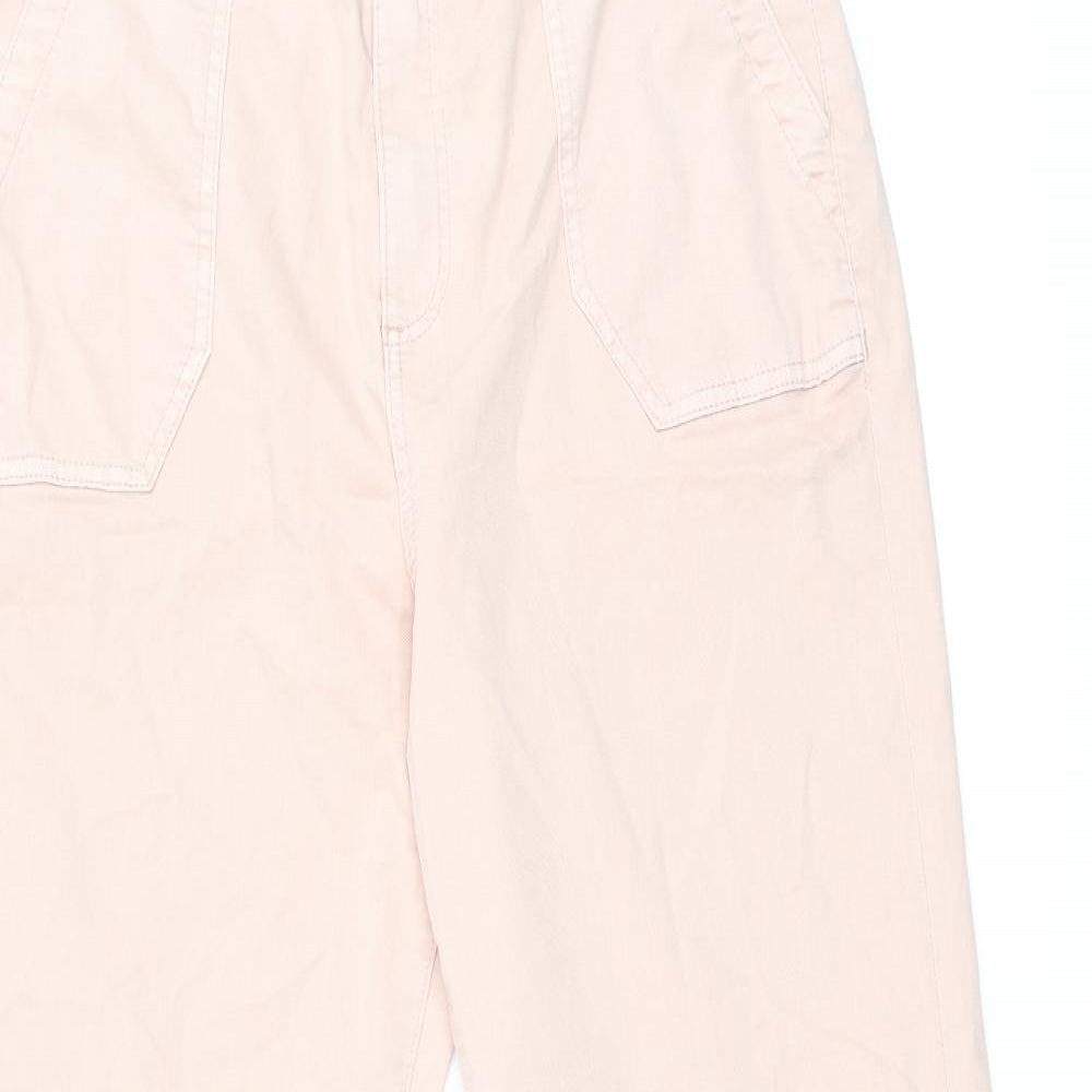 Marks and Spencer Womens Pink Cotton Tapered Jeans Size 16 L30.5 in Regular Zip
