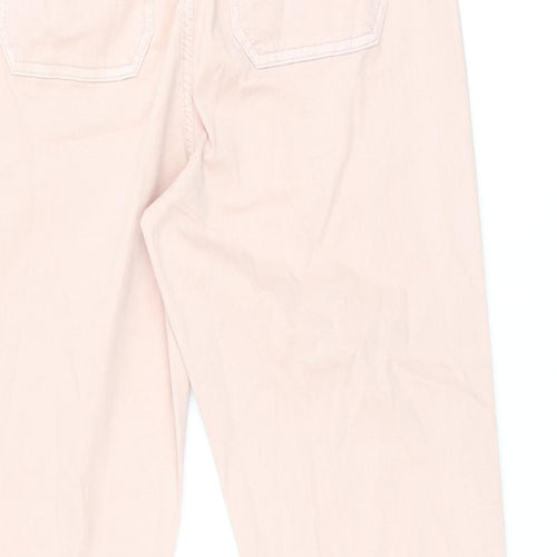 Marks and Spencer Womens Pink Cotton Tapered Jeans Size 16 L30.5 in Regular Zip