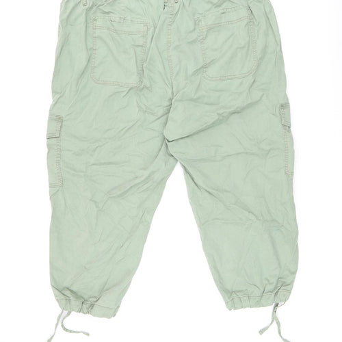 Marks and Spencer Womens Green Lyocell Cargo Trousers Size 24 L22 in Regular Zip