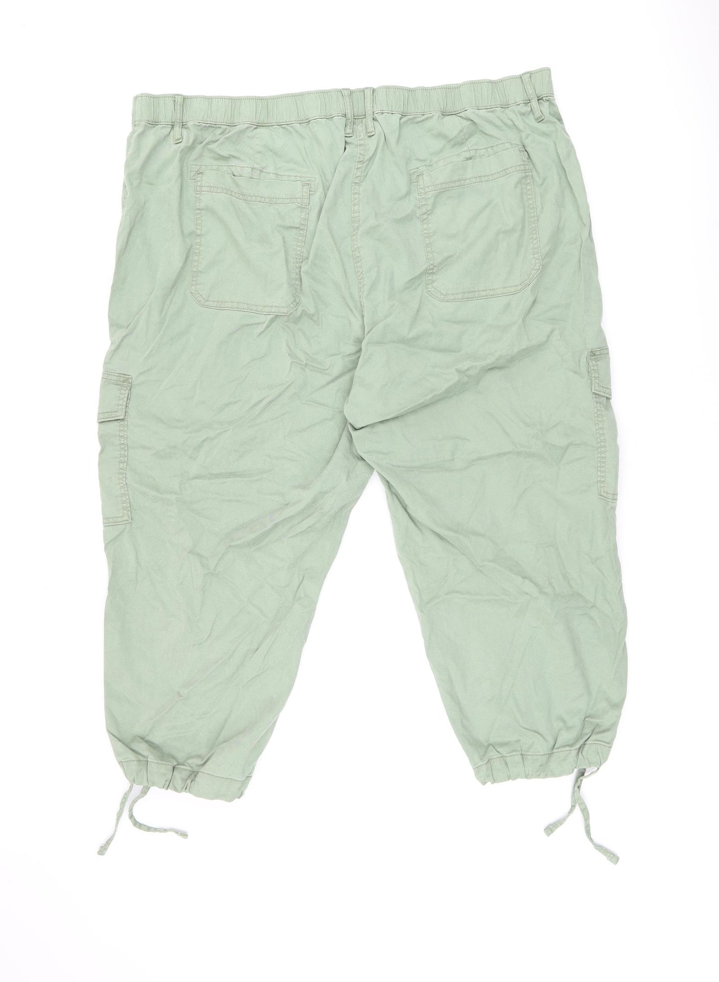 Marks and Spencer Womens Green Lyocell Cargo Trousers Size 24 L22 in Regular Zip